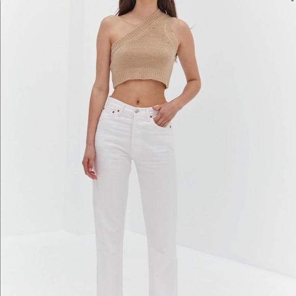 Style Addict ribbed one shoulder top - Picture 4 of 5